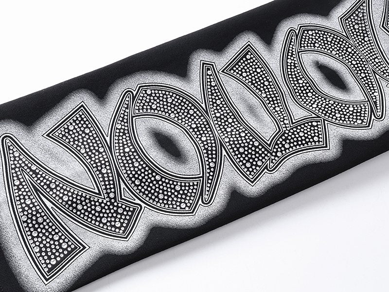 MIXED EMOTION Black Ornamental Graphic Sweatpants